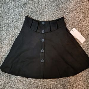 Black Faux Suede Mini Skirt/Skort - XL